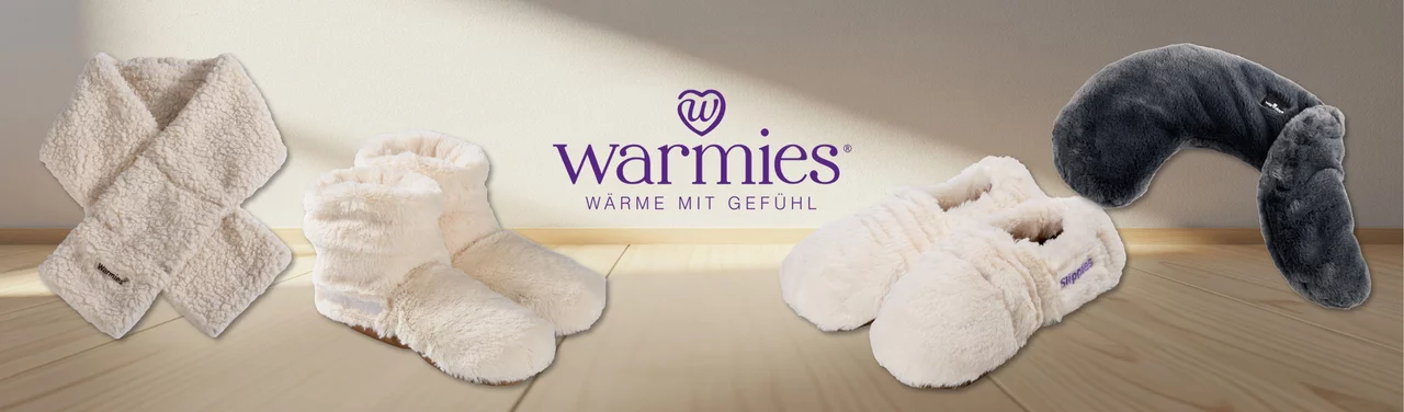 WARMIES Wärmeprodukte für zielgerichtete Kuschelwärme für Füße, Nacken und Rücken